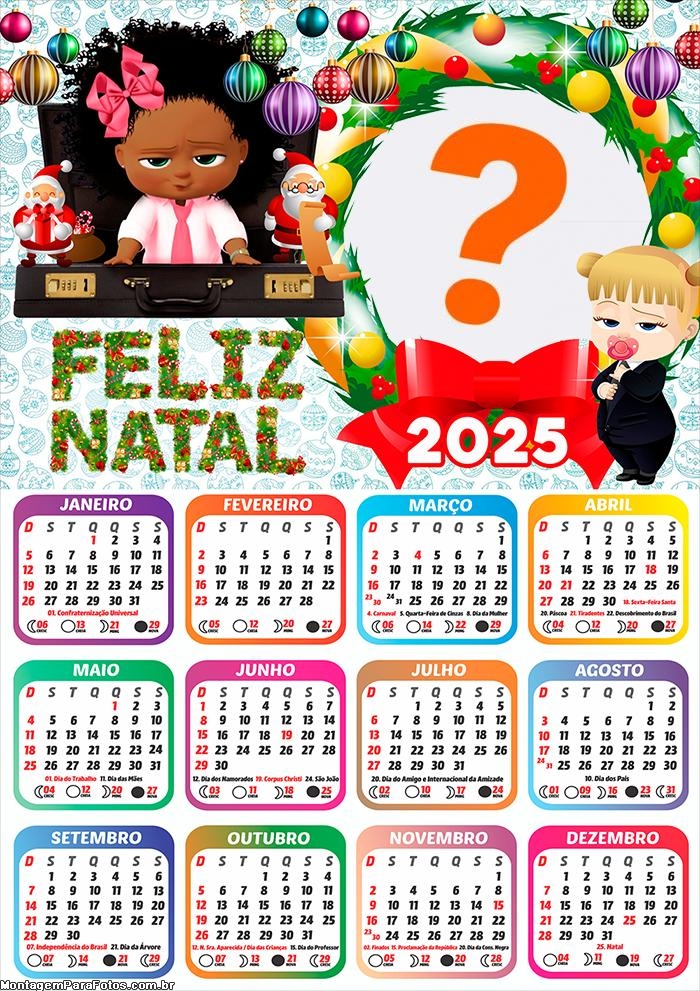 Calendário 2025 Feliz Natal Poderosa Chefinha Foto Online