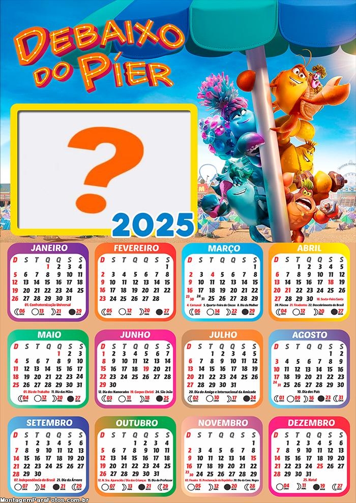 Montagem de Foto Calendário 2025 Debaixo do Píer