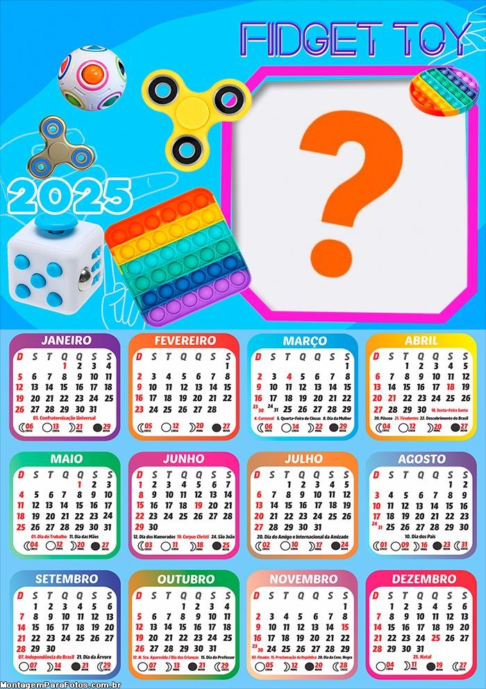 Calendário 2025 Fidget Toy Montagem Online