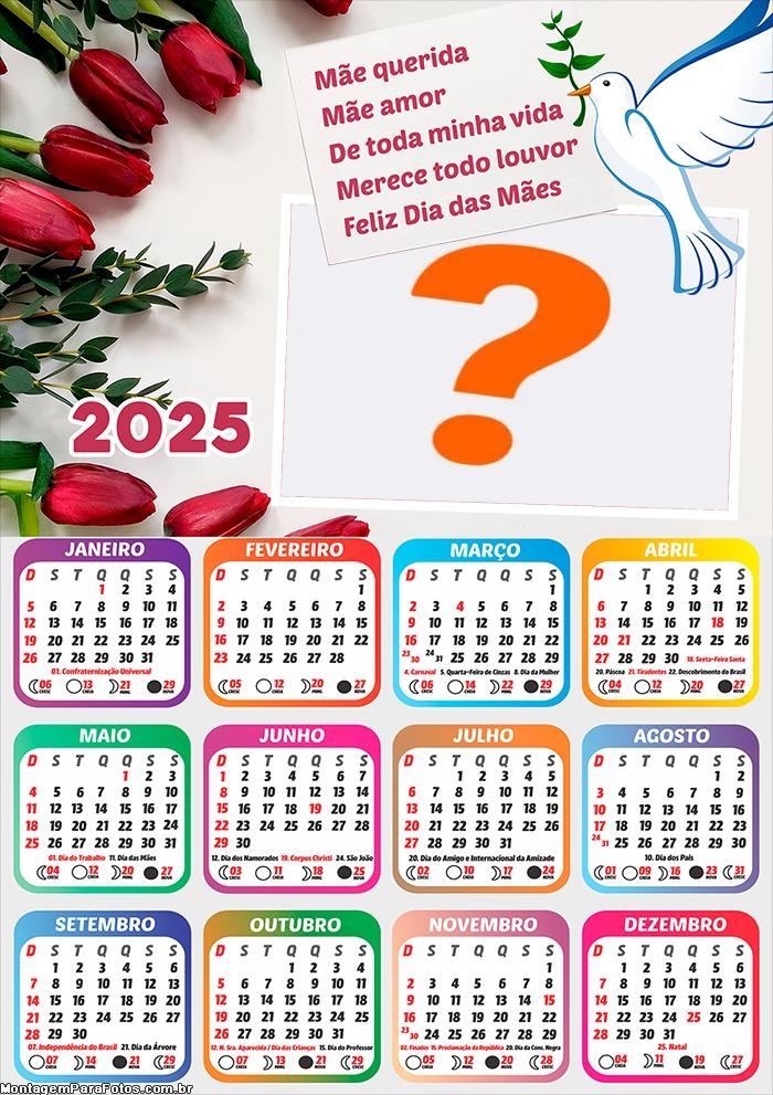 Calendário 2025 Madagascar Moldura Online