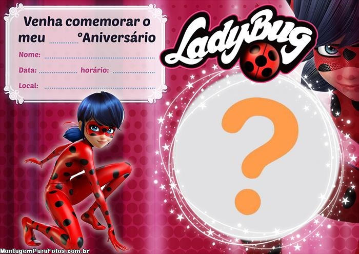 Convite aniversário Ladybug - Edite grátis com nosso editor online