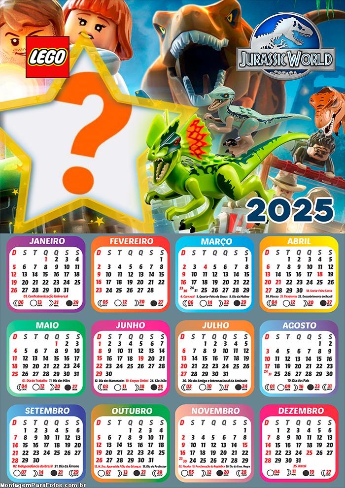 Calendário 2025 Lego Jurassic World Foto Online