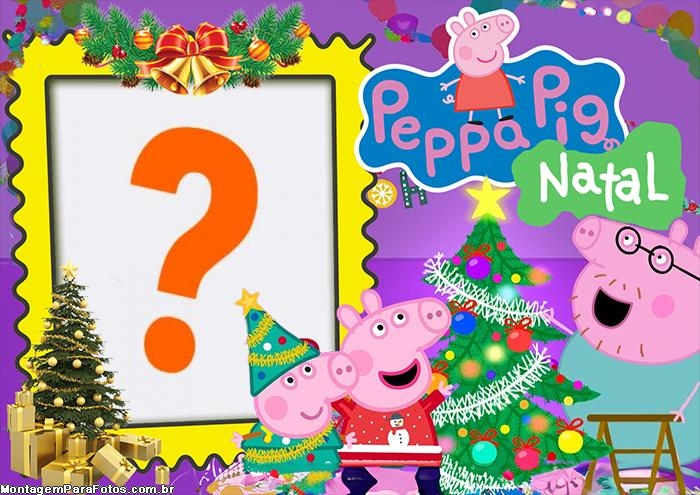 Feliz Natal Peppa Pig Montagem de Foto