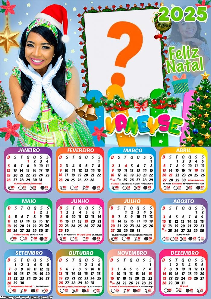 Foto Calendário 2025 Feliz Natal Vaneyse Moldura