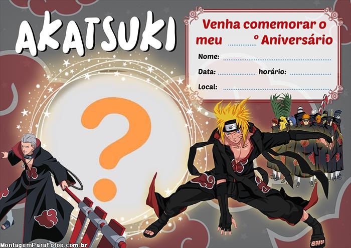 Convite aniversario naruto para editar online