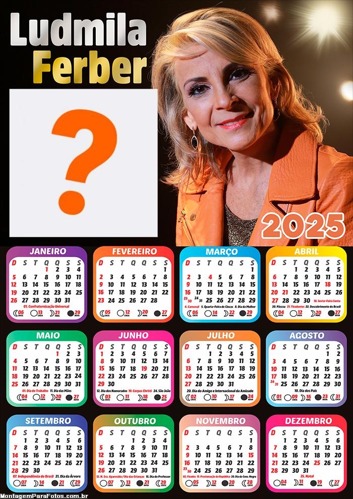 Calendário 2025 Ludmila Ferber Moldura Online