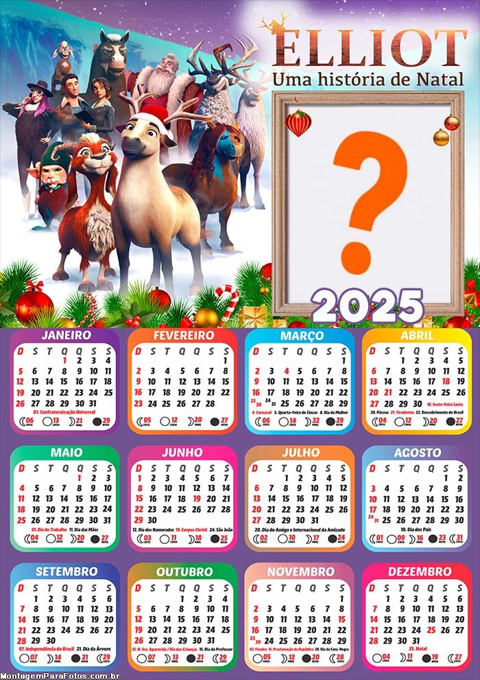 Moldura Calendário 2025 Elliot Uma História de Natal Online