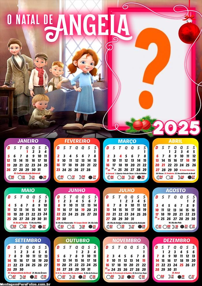 Moldura Calendário 2025 O Natal de Angela Online