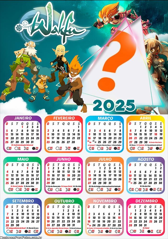 Calendário 2025 Wakfu Montagem Online