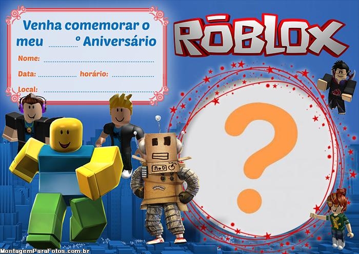 Fazer convite online Aniversário Roblox em 2023  Convites digitais,  Convite de aniversário, Convite aniversario infantil