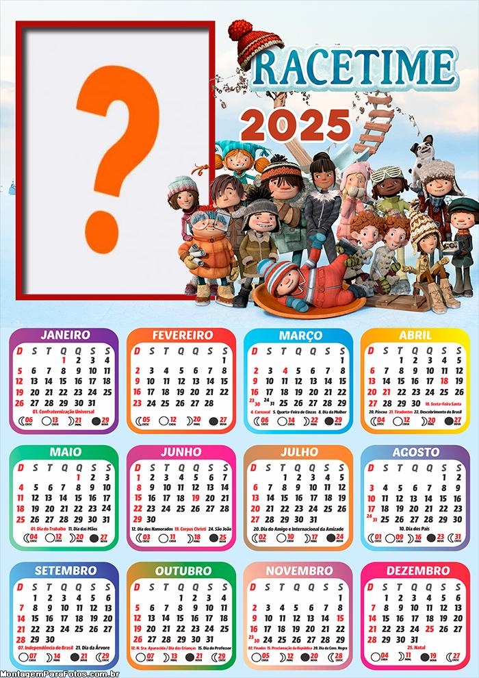 Colagem de Foto Calendário 2025 Race Time