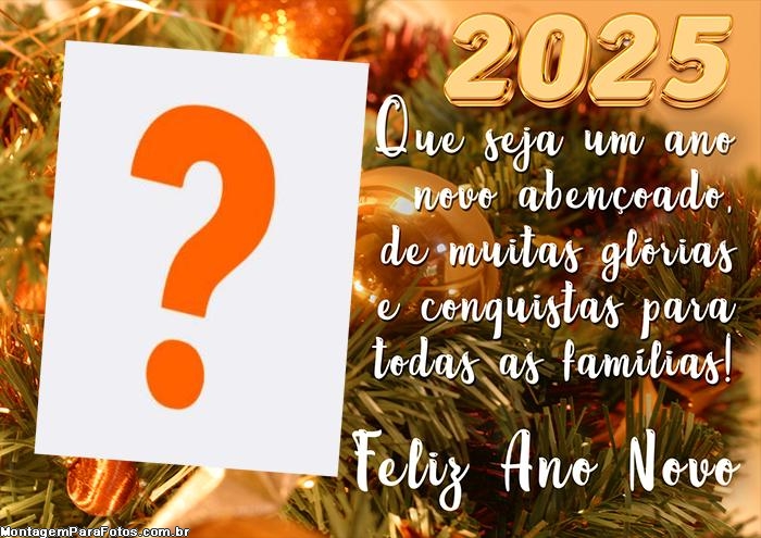 Moldura Feliz 2025 para Família Montagem Online