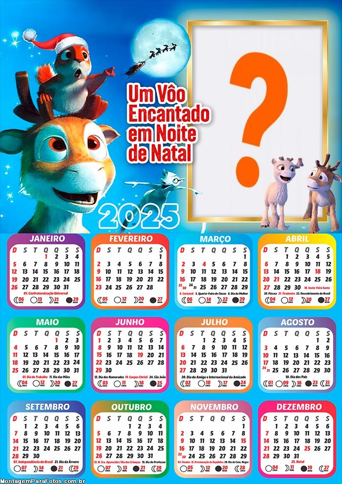 Calendário 2025 Um Vôo Encantado em Noite de Natal Online