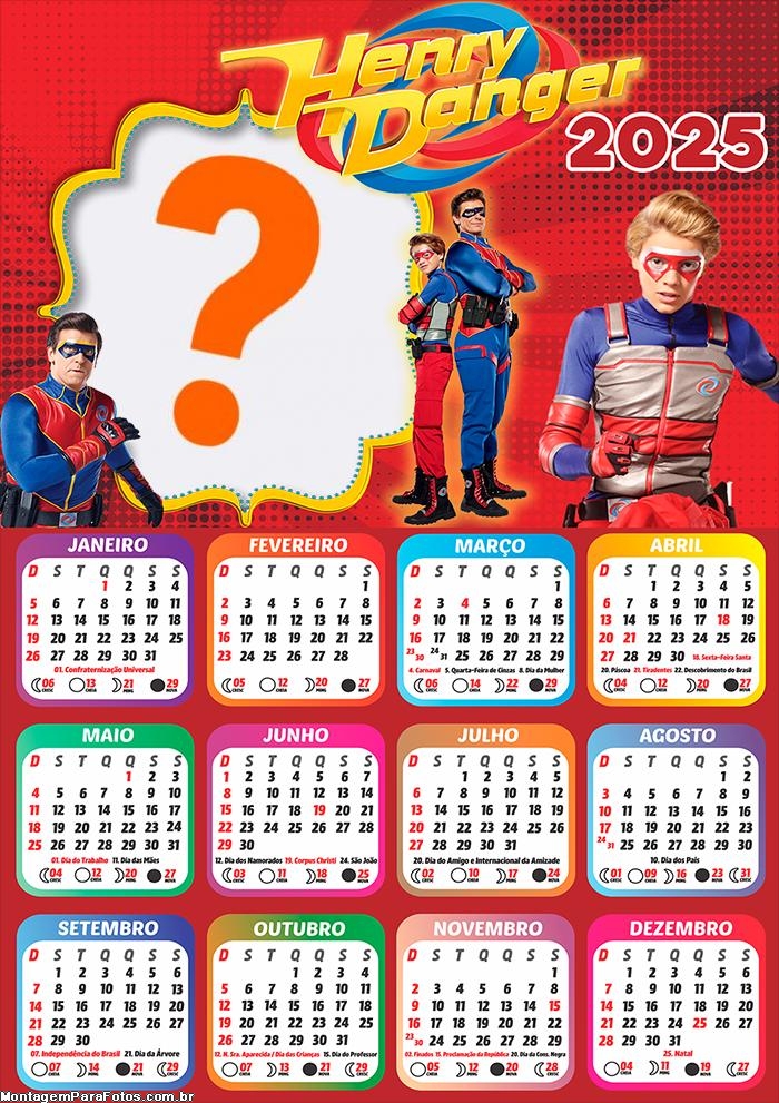 Calendário 2025 Henry Danger Fazer Montagem Online