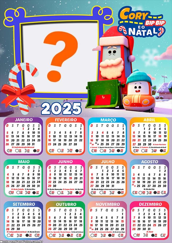 Moldura Calendário 2025 Cory Bip Bip e o Natal Online