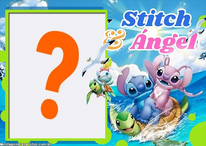 Stitch e Angel Colagem Foto Montagem