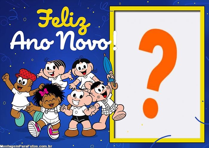 Moldura Feliz Ano Novo Turma da Mônica 2025 PNG