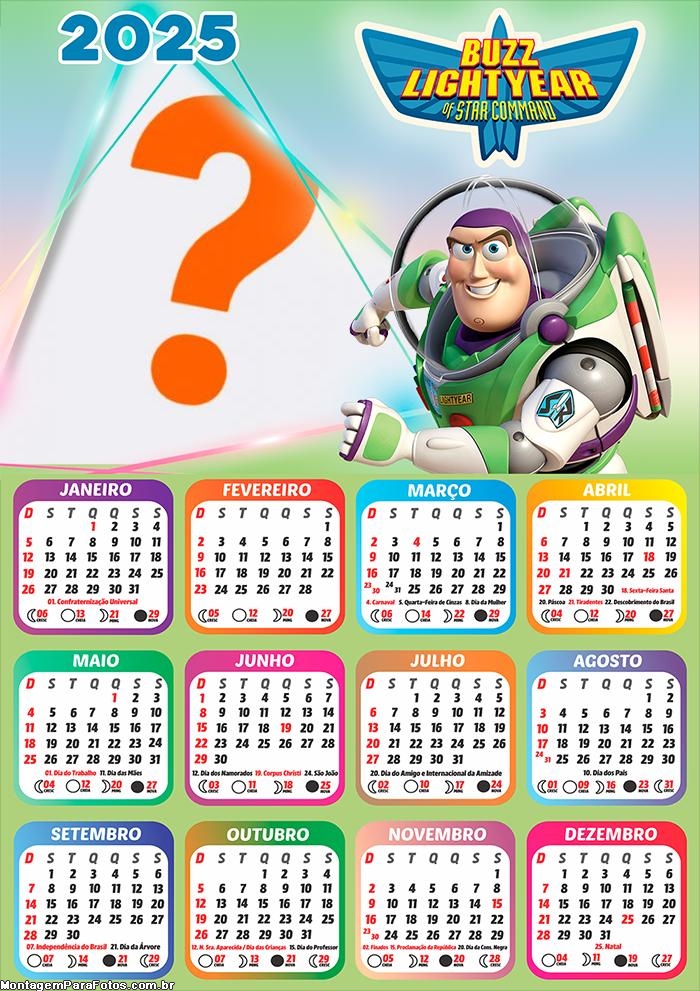 Foto Calendário 2025 Buzz Lightyear Moldura