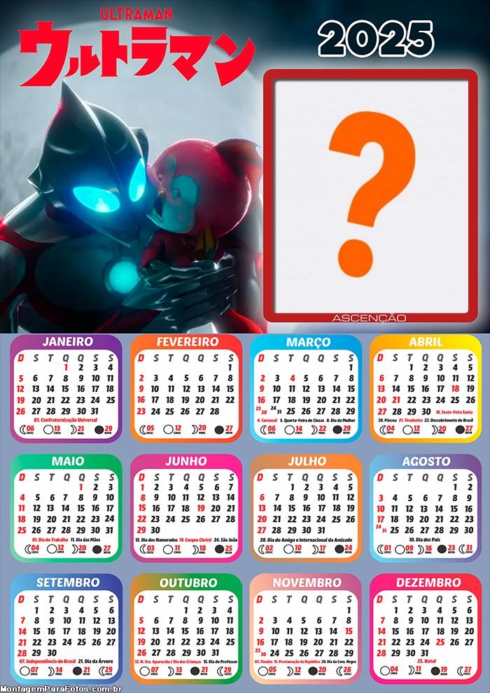 Montagem de Foto Calendário 2025 Ultraman