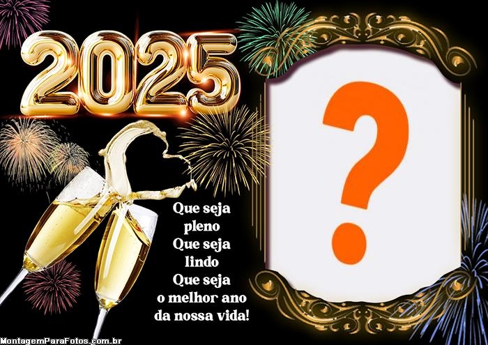 Mensagem Feliz Ano Novo 2025 Foto Montagem