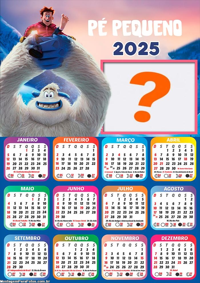 Colagem de Foto Calendário 2025 PéPequeno