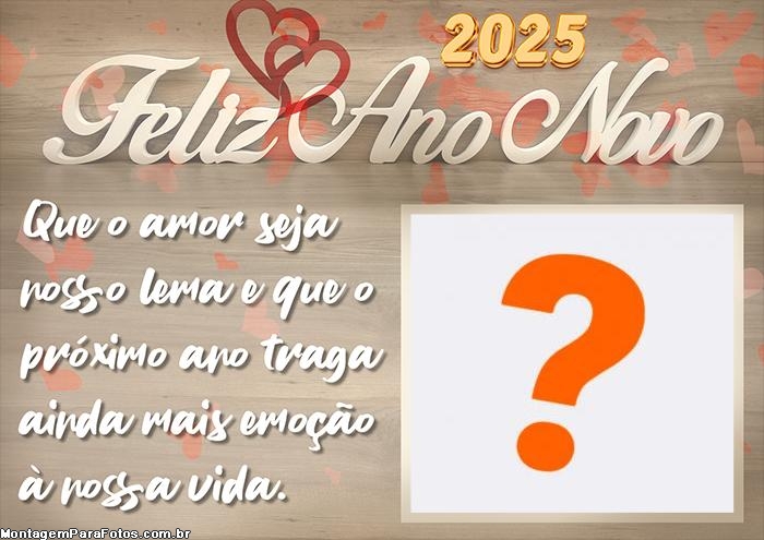 Feliz Ano Novo para Amor 2025 Moldura