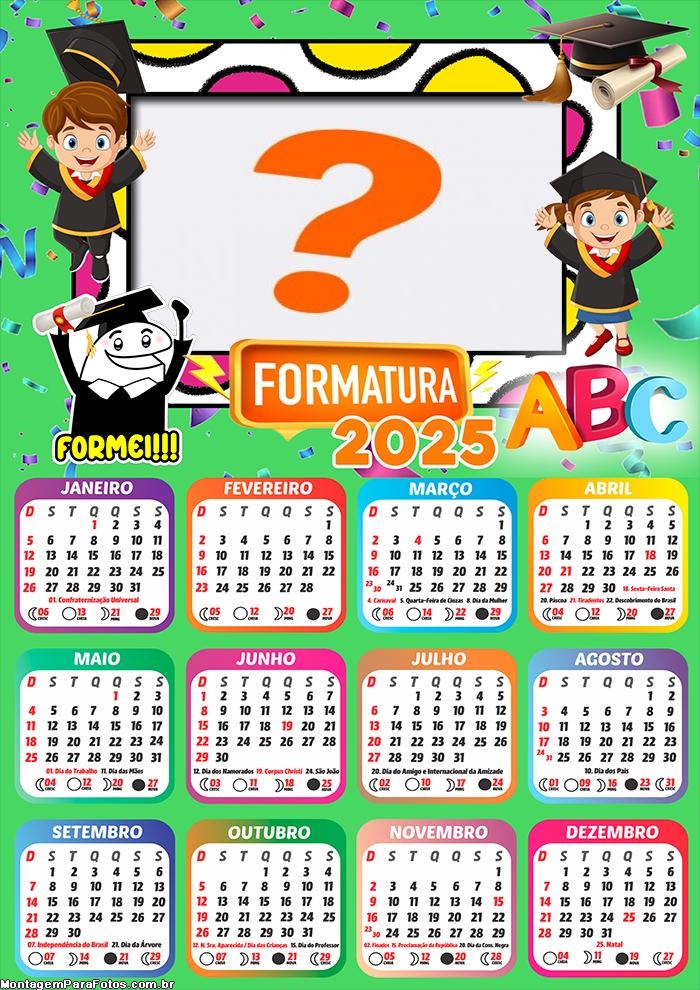 Calendário 2025 Formatura do ABC Infantil