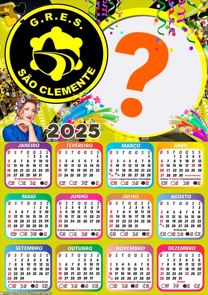 Calendário 2025 Escola de Samba São Clemente