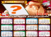 Calendário 2025 Feliz Natal e Prosperidade Frase Montagem de Foto