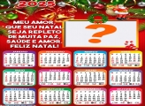 Calendário 2025 Mensagem Natal Muita Paz Saúde e Amor Montagem