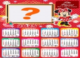 Calendário 2025 Feliz Páscoa Minnie Vestido Vermelho Montagem Online