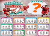 Calendário 2025 Liverpool Time de Futebol Moldura Online