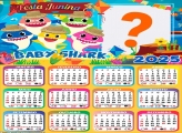 Calendário 2025 Arraiá Baby Shark Festa Junina Fazer Montagem Online