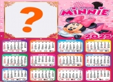 Calendário 2025 Minnie Rosa Vestido Rosa Montagem Grátis Online