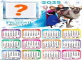 Calendário 2025 Frozen Personagens Colagem de Foto