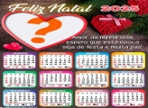 Calendário 2025 Feliz Natal Romântico Frase de Amor Foto Montagem Online