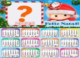 Calendário 2025 Feliz Natal Menino Noel Montagem Online