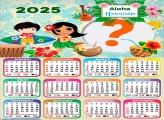 Calendário 2025 Aloha Havaiano Colagem Online Grátis
