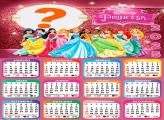 Calendário 2025 Princesas da Disney Colagem de Foto