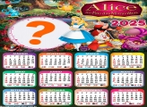 Calendário 2025 Alice no País das Maravilhas Colagem Online Grátis
