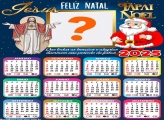 Calendário 2025 Jesus Cristo e Papai Noel Fazer Online