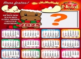 Calendário 2025 Rena Mascote do Papai Noel Online Grátis