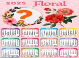 Calendário 2025 Floral Colagem de Foto