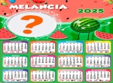 Calendário 2025 Melancia Tema Montagem de Foto