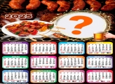 Calendário 2025 Tema Churrasco Moldura Online