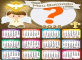 Calendário 2025 Meu Batizado para Meninos Montagem de Foto