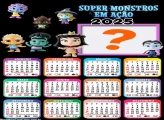 Calendário 2025 Super Monstros em Ação Moldura Online