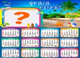 Calendário 2025 Praia Tema Infantil Colagem de Foto
