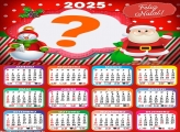 Calendário 2025 Feliz Natal Papai Noel Cute Montagem Online