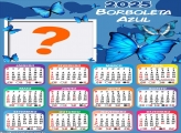 Foto Calendário 2025 Borboleta Azul Moldura